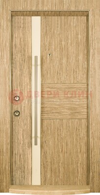Светлая входная дверь c МДФ панелью ЧД-23 в частный дом в Калуге