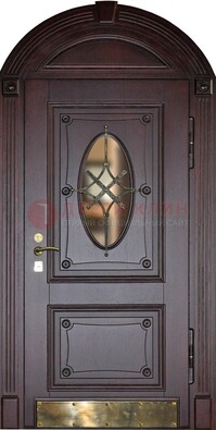 Арочная металлическая дверь с виноритом ДА-38 в Калуге