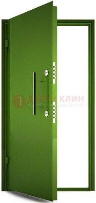 Зеленая металлическая бронированная дверь ДБ-8 в Калуге