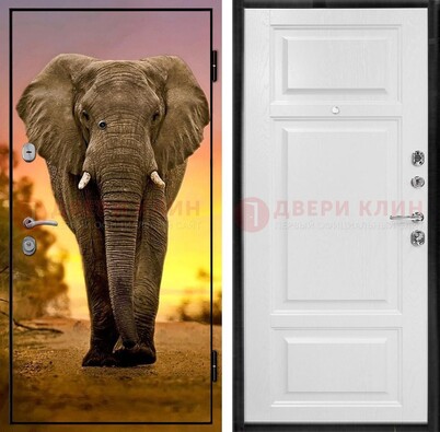 Металлическая дверь с фотопечатью слона ДФ-30 в Калуге