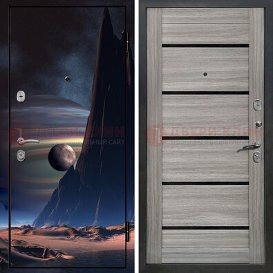 Стальная дверь с фотопечатью космоса ДФ-49 в Калуге