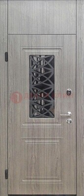 Металлическая дверь Винорит стекло и ковка с фрамугой ДФГ-33 в Калуге