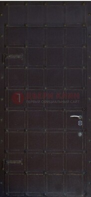 Черная железная дверь с ковкой ДК-5 для офиса в Калуге