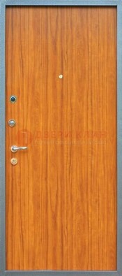 Коричневая металлическая дверь с ламинатом ДЛ-12 в Калуге