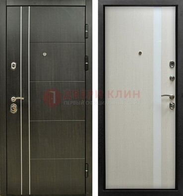 Морозостойкая темная металлическая дверь с МДФ ДМ-164 в Калуге