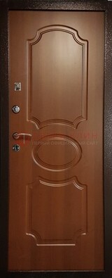 Коричневая металлическая дверь с МДФ ДМ-177 в Калуге