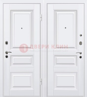 Белая металлическая дверь с МДФ ДМ-179 в Калуге