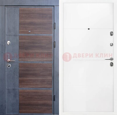 Темная металлическая дверь с резьбой и МДФ ДМ-197 в Калуге