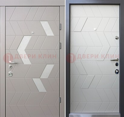 Темная металлическая дверь со светлой МДФ внутри ДМ-203 в Калуге