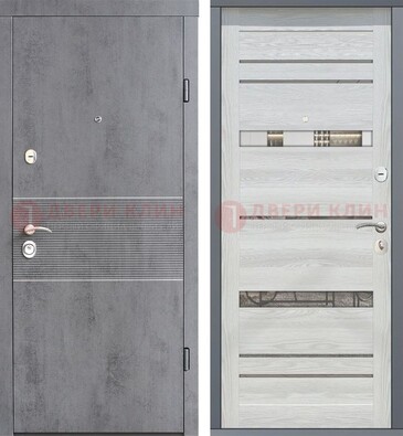 Входная железная дверь c филенчатой МДФ Орех тисненый ДМ-262 в Калуге