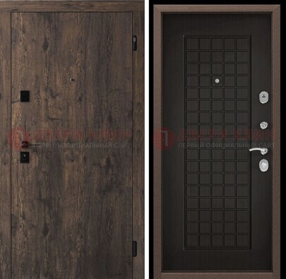 Металлическая коричневая дверь с МДФ Капучино внутри ДМ-286 в Калуге