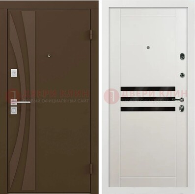 Стальная коричневая дверь с МДФ панелями ДМ-293 в Калуге