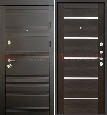 Металлическая входная дверь Темный орех с МДФ Шоколад со стелеком ДМ-301 в Калуге
