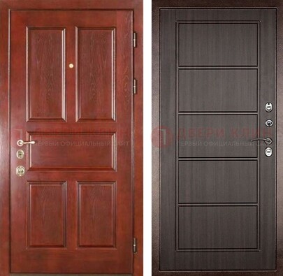 Красная металлическая дверь с МДФ в квартиру ДМ-387 в Калуге