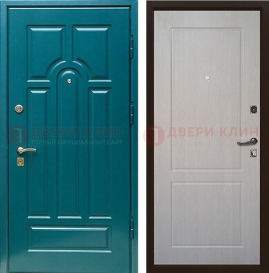 Синяя железная дверь с МДФ в квартиру ДМ-396 в Сочи