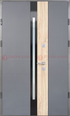 Полуторная металлическая дверь с МДФ ДМ-503 в Калуге