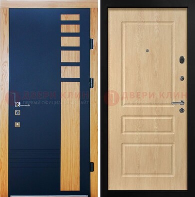 Двухцветная железная дверь с МДФ в квартиру ДМ-511 в Калуге