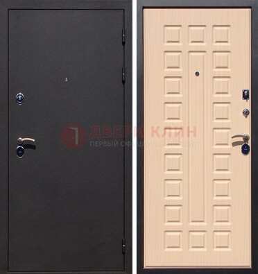 Черная стальная дверь с порошковым окрасом МДФ внутри ДП-102 в Калуге