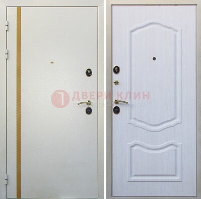 Белая входная дверь с порошковым напылением ДП-136 в Калуге