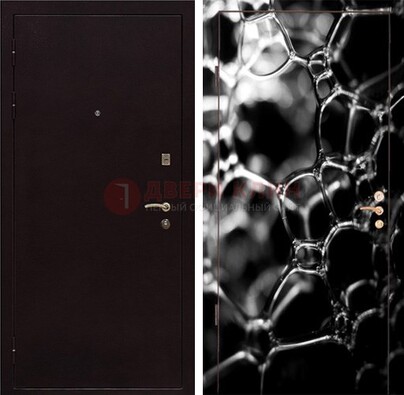Черная стальная дверь с порошковым окрасом с фотопечатью ДП-158 в Калуге