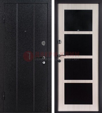 Черная металлическая дверь с порошковым напылением ДП-176 в Калуге