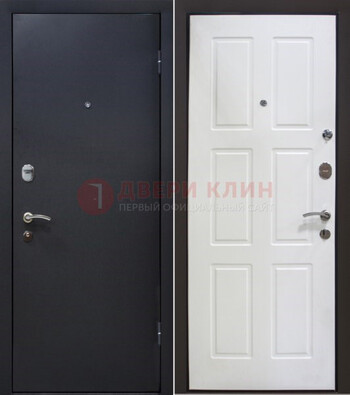 Черная металлическая дверь с порошковым покрытием ДП-193 в Калуге