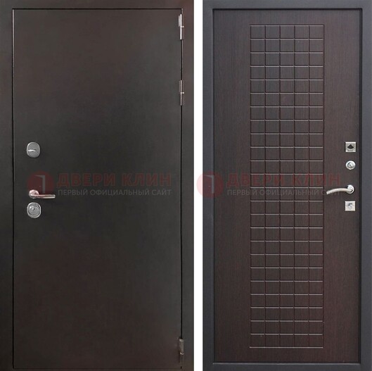 Черная железная дверь с порошковым покрытием ДП-222