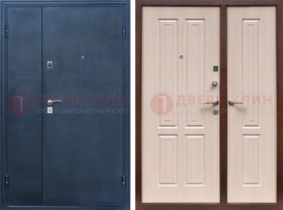 Двустворчатая стальная дверь с порошковым напылением и МДФ ДП-239 в Калуге