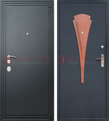 Железная серая дверь с порошковым покрытием и терморазрывом с МДФ ДП-245 в Калуге