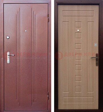 Стальная серая дверь с порошковым напылением и МДФ Шоколад ДП-249 в Калуге