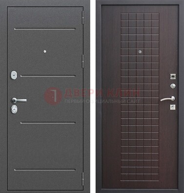 Металлическая дверь с порошковым покрытием и МДФ Махагон ДП-254 в Калуге