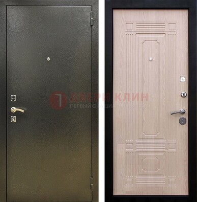 Входная темно-серая дверь с порошковым напылением и МДФ ДП-273 в Калуге