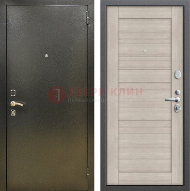 Стальная темно-серая дверь с порошковой отделкой и МДФ панелью ДП-278 в Калуге