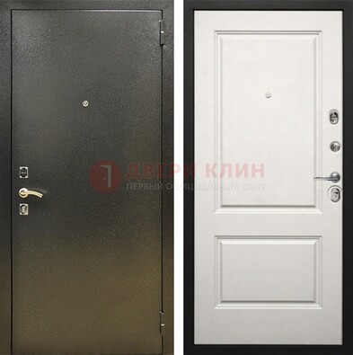 Металлическая темная дверь с порошковым напылением и классической МДФ ДП-298 в Калуге