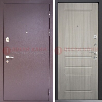 Темная стальная дверь с порошковым окрасом и МДФ ДП-310 в Калуге