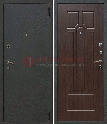 Черная металлическая дверь с порошковым окрасом ДП-47 в Калуге