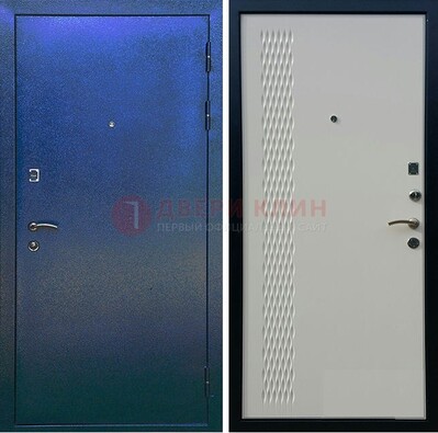 Синяя железная дверь с порошковым напылением ДП-49 в Лыткарино