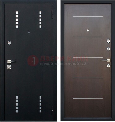 Черная металлическая дверь с порошковым окрасом ДП-62 в Калуге