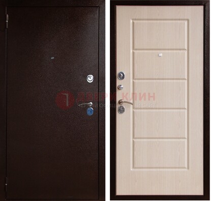 Коричневая металлическая дверь с порошковым окрасом ДП-92 в Калуге