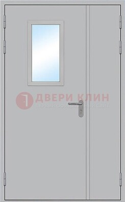 Белая входная противопожарная дверь со стеклянной вставкой ДПП-10 в Калуге