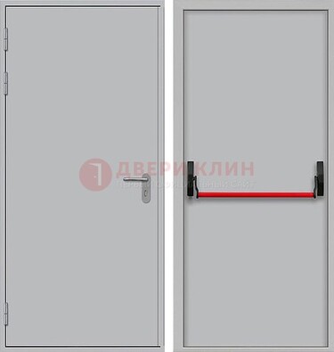 Белая металлическая противопожарная дверь с длинной ручкой ДПП-14 в Калуге