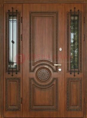 Парадная распашная стальная дверь Винорит со стеклом ДПР-106 в Калуге
