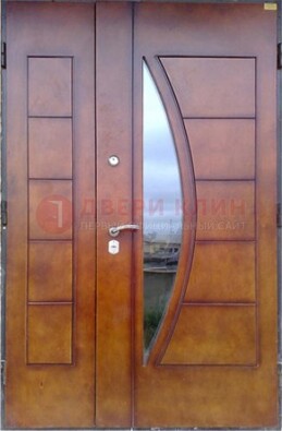 Офисная стальная парадная дверь со вставками из стекла ДПР-13 в Калуге
