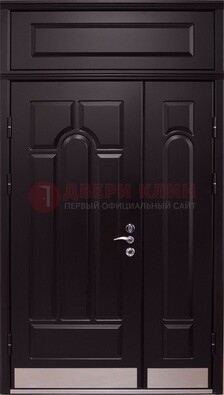 Парадная дверь с металлическими вставками ДПР-47 и фрамугой в Калуге