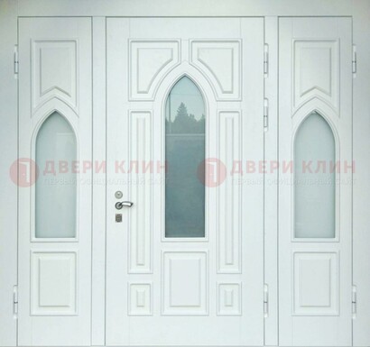 Филенчатая стальная парадная дверь со стеклом ДПР-91 в Сургуте