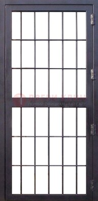 Темная стальная решетчатая дверь ДР-34 в Калуге