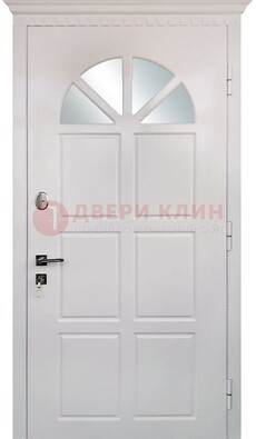Светлая железная дверь со стеклом ДС-29 в Калуге