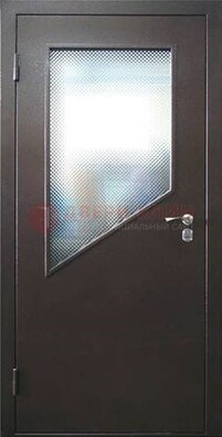 Стальная дверь со стеклом ДС-5 в кирпичный коттедж в Калуге