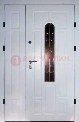Входная дверь Винорит со стеклом в белом цвете ДСК-277 в Калуге
