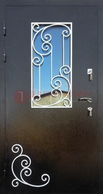 Входная дверь Порошок со стеклом и ковкой ДСК-278 в Калуге